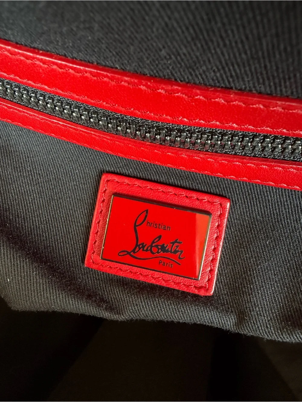 Christian Louboutin Aliosha Black Quilted Backpack with Leather Trim